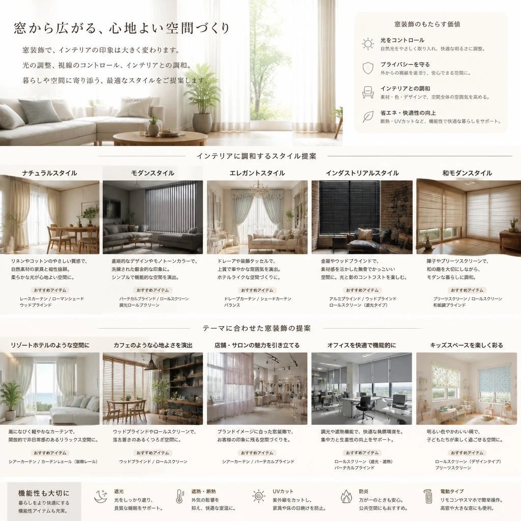 3. 様々な窓装飾のアイデア